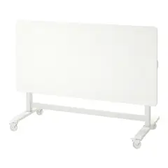 IKEA - Mesa plegable con ruedas MITTZON, blanco, 140x70 cm