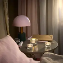 IKEA - Vela aromática pequeña LOTSFÅGEL, vainilla beige pálido, 3.5 hr