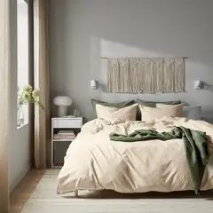 IKEA - Funda plumón con funda almohada ÄNGSLILJA, natural, 150x200/50x60 cm