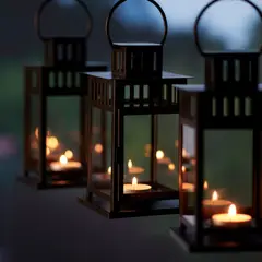 IKEA - Farol para vela pequeña BORRBY, interior/exterior negro, 20 cm