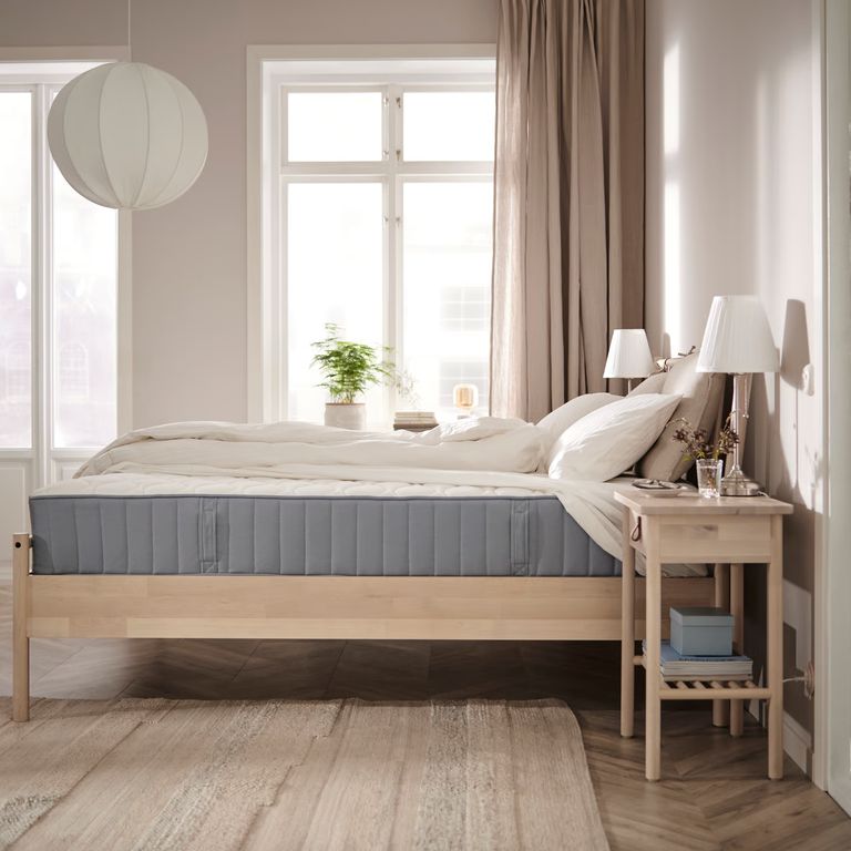 IKEA Colchón de resortes Pocket VÅGSTRANDA, extra firme/azul costeño, 160x200 cm