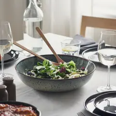 IKEA - Bowl GLADELIG, beige/verde, 30 cm