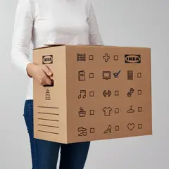 IKEA - Caja para mudanza DUNDERGUBBE, café, 50x31x40 cm