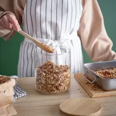 IKEA - Frasco de vidrio con tapa EKLATANT, vidrio incoloro/bambú, 2.3 l
