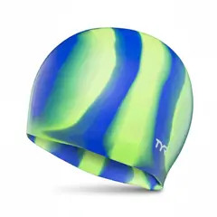 TYR - Gorra de Natación Silicona Verde/Azul