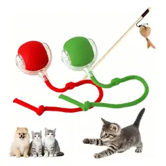 VIDA BUENAS - Pack 3 Piezas 2 Pelotas Inteligentes + Varita Para Gato Usb