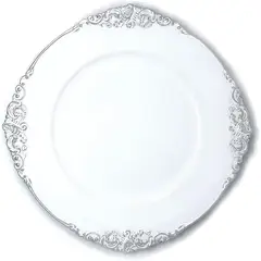 KUANGYE - Paquete De 6 Platos Base Redondos De Alta Calidad De 33 Cm Blanco