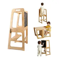 GENERICO - Torre De Aprendizaje Montessori Plegable Con Tablero Dibujo
