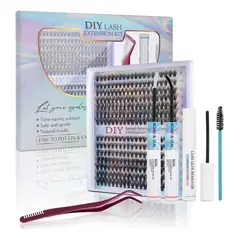 HALMAN - De Pestañas Extensiones Reutilizables Postiza Color Negro Largo 9 mm Tipo de curvatura D