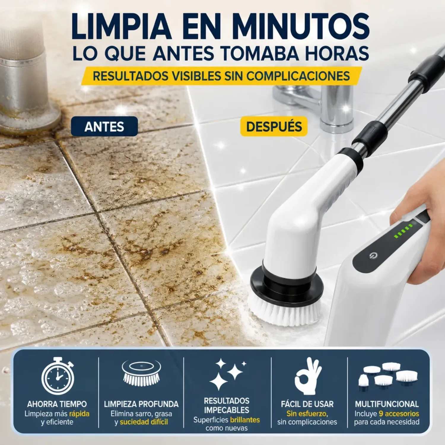 GENERICO Cepillo Eléctrico Inalámbrico 9 en 1 Multifuncional 25W para  Limpieza | Falabella Chile