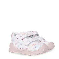 PILLIN - Zapatilla Bebé Niña Diseño Mariposas y Flores Blanco