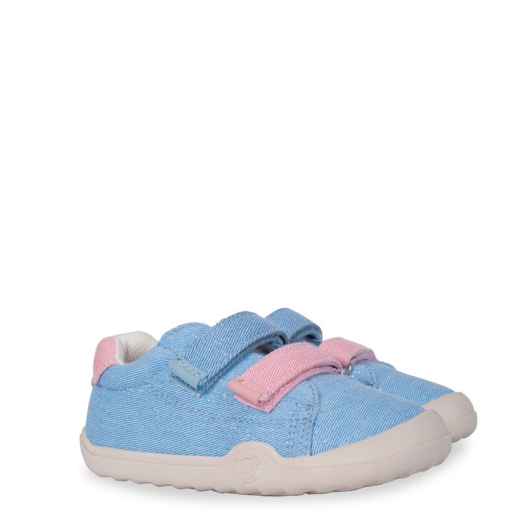 Zapatilla Bebé Niña Ergo de Lona Celeste