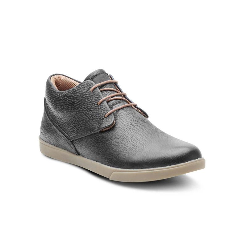 Zapatillas Urbanas Caña Alta Hombre Cuero 24 Flex Negro Oporto