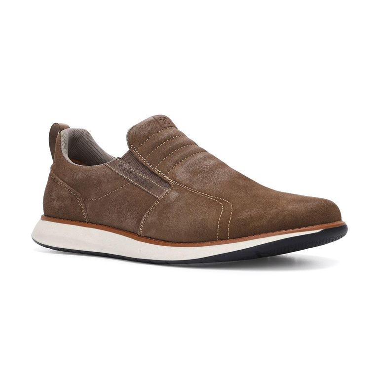 Zapatillas Urbanas Slip-On Hombre Cuero Reston Taupé