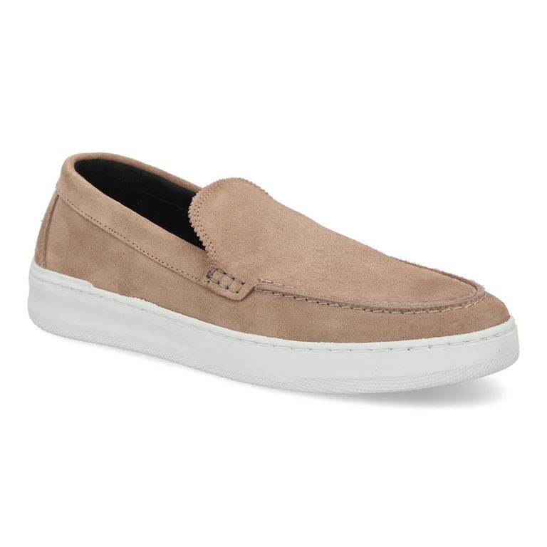 Zapatillas Urbanas Slip-On Hombre Cuero Murren Taupé