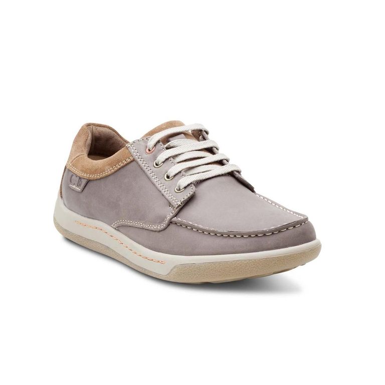 Zapatos Hombre Cuero 24 Flex Moc Toe Bicolor Gris Arno