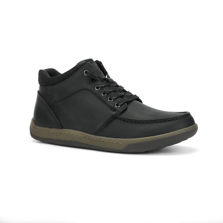 Botines 24 Flex Casual Hombre Cuero Arno Negro