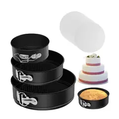GENERICO - Pack de 3 Moldes Desmontables para Torta - Moldes Antiadherentes Repostería