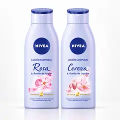NIVEA - Pack Lociones Rosa Argán + Cereza Jojoba 400ml x2