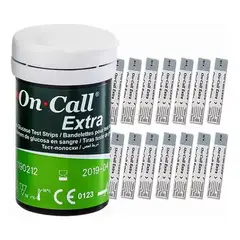 ON CALL - Tiras Reactivas Para Glucómetro Extra | 50 Unidades