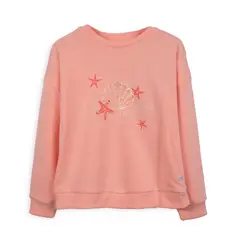 PILLIN - Polerón Niña Cuello Redondo Conchitas Naranjo
