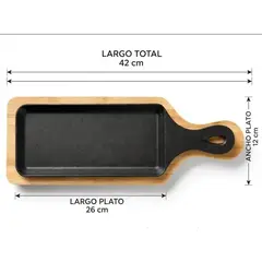 GENERICO - Plato Hierro Con Base de Madera