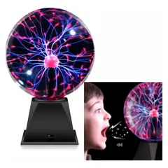 IRM - Lampara Bola De Plasma Esfera Magica Sensible Al Tacto Efecto Rayos De Luz Decoracion