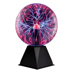 IRM - Lampara Bola De Plasma Esfera Magica Sensible Al Tacto Efecto Rayos De Luz Decorativa Para Velador