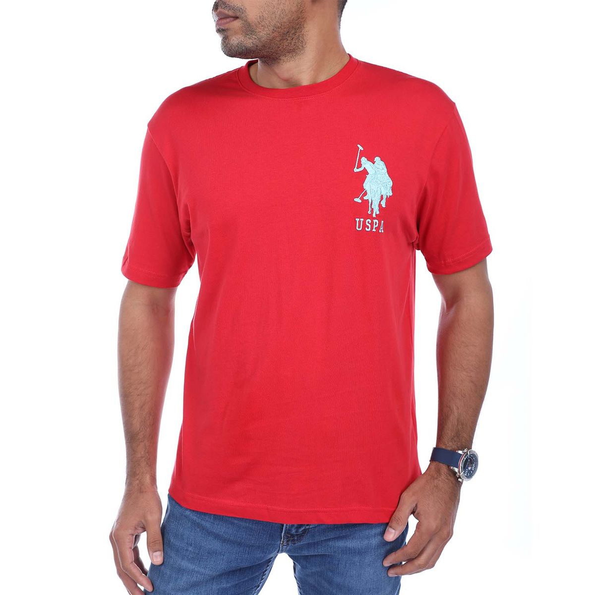 US POLO ASSN - Polera Polo Jersey Cuello Redondo Roja