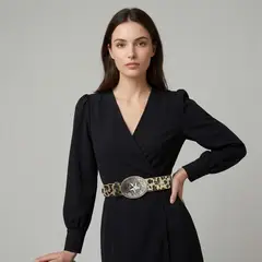 ACCESORIA - Cinturón Cowboy Mujer Con Tachas Hebilla Estrella Western