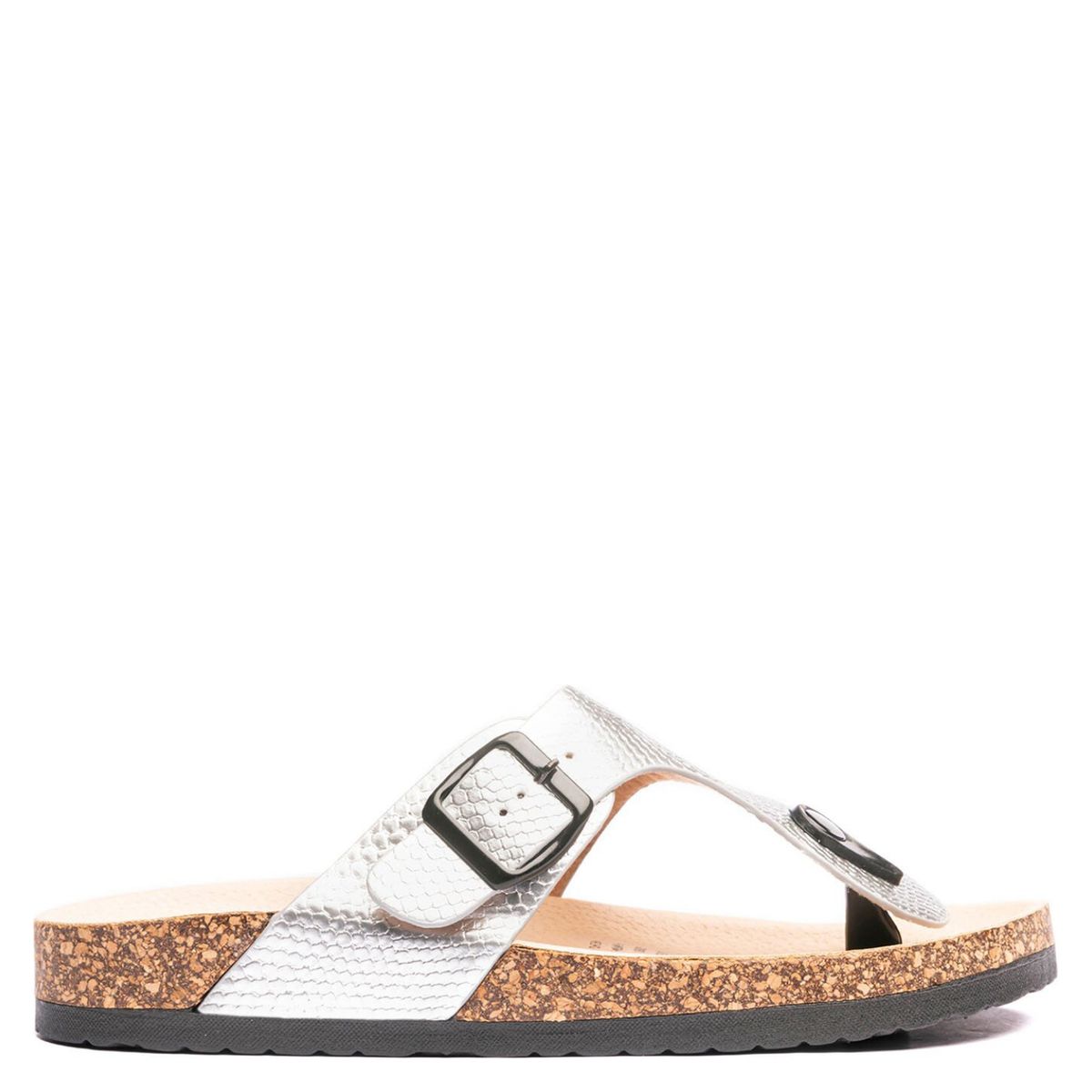 CHANCLETA - Sandalia Mujer New Razo Print Silver