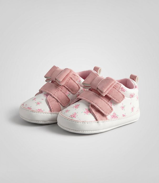 Zapatilla recién nacida flores L43391270202 rosado