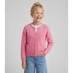 LIMONADA - Chaleco niña cardigan L11061270178 coral