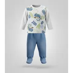 BLACK AND BLUE - Conjunto recién nacido B13221270103 crudo