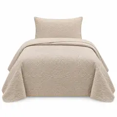 GENERICO - Cubrecama Verano Quilt Wonder 1.5 P 170x240 Cm Reversible 1 Funda Beige