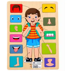 GENERICO - Rompecabezas de Madera Cuerpo Humano Didáctico Educativo Infantil