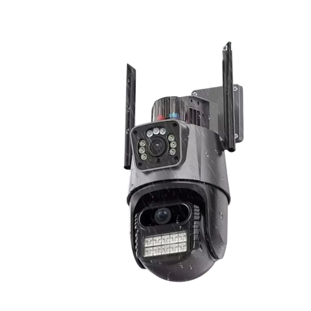 GENERICO - Cámara Domo Negra Wifi Doble Lente Full Hd Con Alarma Seguimiento baliza