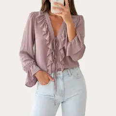 ARRAKASTA - Blusa de gasa semitransparente S-M y L
