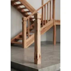 GENERICO - 2 Unidades Pilar Madera Nativa Rauli Para Baranda Escalera