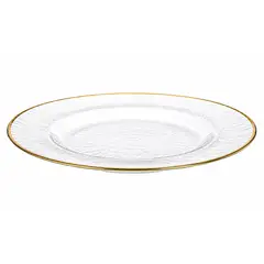 HERRERA MAISON - Plato Base Vidrio Borde Dorado 33 CM