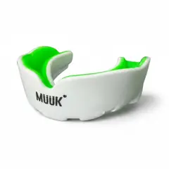 MUUK - PROTECTOR BUCAL DE COMBATE SILICONA SIMPLE ADULTO BLANCO/VERDE