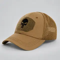COMANDOS TACTICOS - Jockey Outdoor Ripstop con Malla Lateral y Panel de Velcro para Parches — Talla Unica Regulable