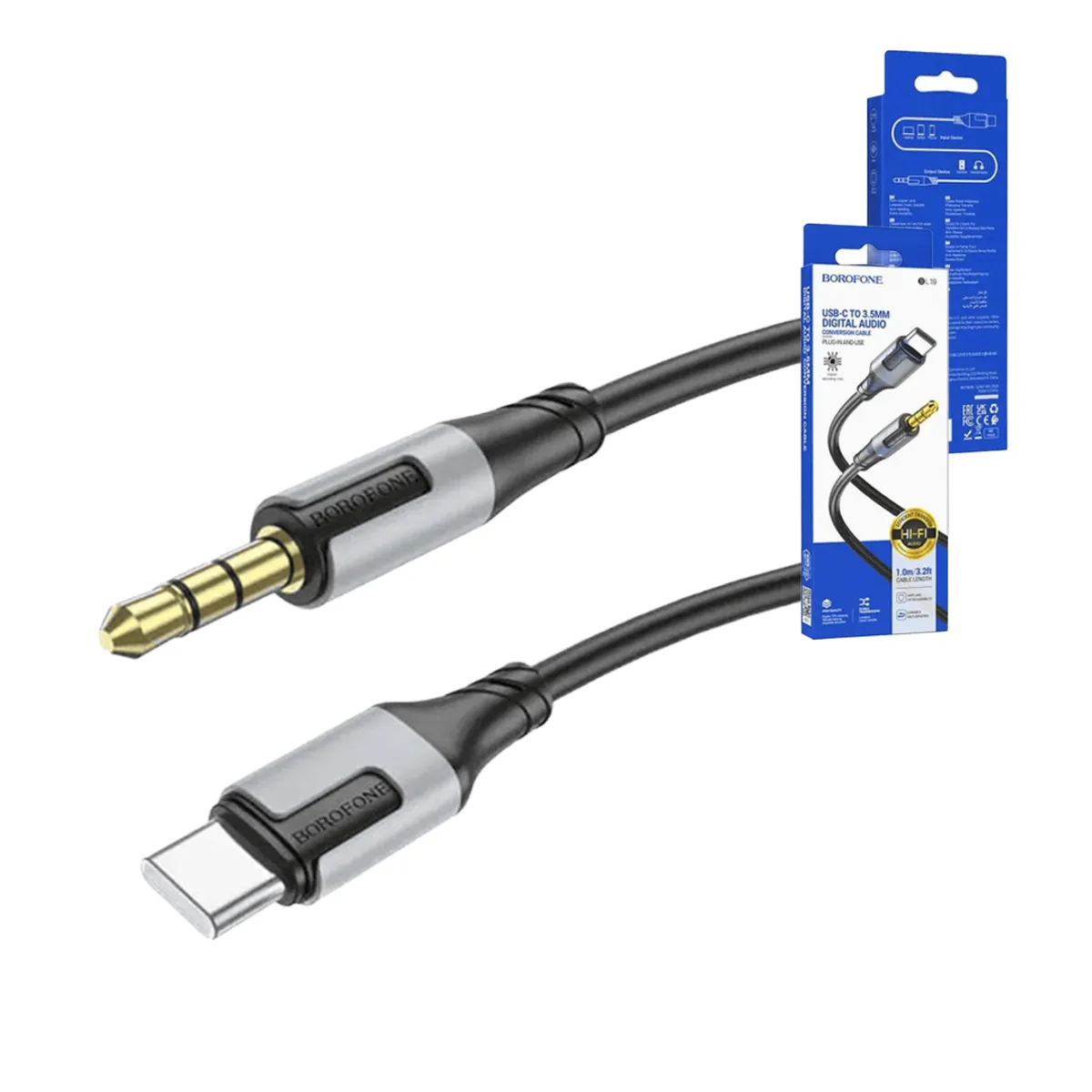 BOROFONE - Cable de Audio Auxiliar 3.5mm a Tipo C - Borofone BL19