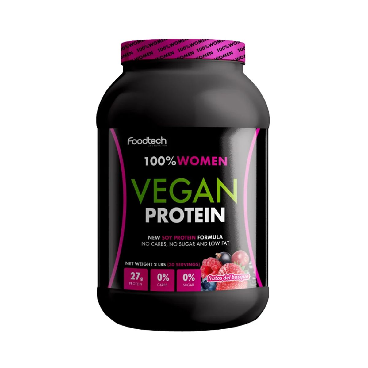 FOODTECH - 100% Women Vegan Protein 2 Lb - Foodtech Sabor Frutos Del Bosque