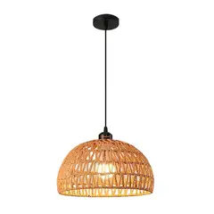 ESHOPANGIE - Lámpara Colgante De Techo Estilo Boho Ratán Decorativa