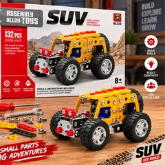 GENERICO - Camioneta 4x4 De Construcción 132 Piezas Infantil Juguete