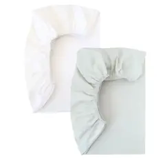 OLIVIA Y SAM - PACK 2 SABANAS BAJERAS BICOLOR COLECHO VERDE SALVIA
