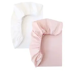 OLIVIA Y SAM - PACK 2 SABANAS BAJERAS BICOLOR COLECHO ROSA EMPOLVADO