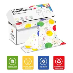 OEM - Rollo Mantel Plastico 30m Globos Cumpleaños Fiesta Cortable
