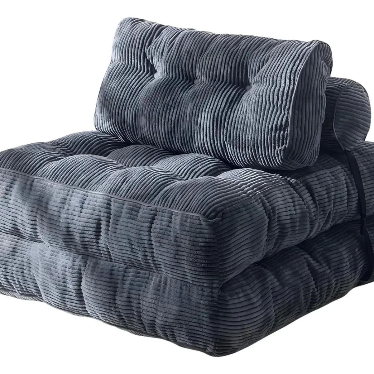 GENERICO - Sofa Cama Puff Plegable 155x81 cm Acolchado Butaca Convertible Gris